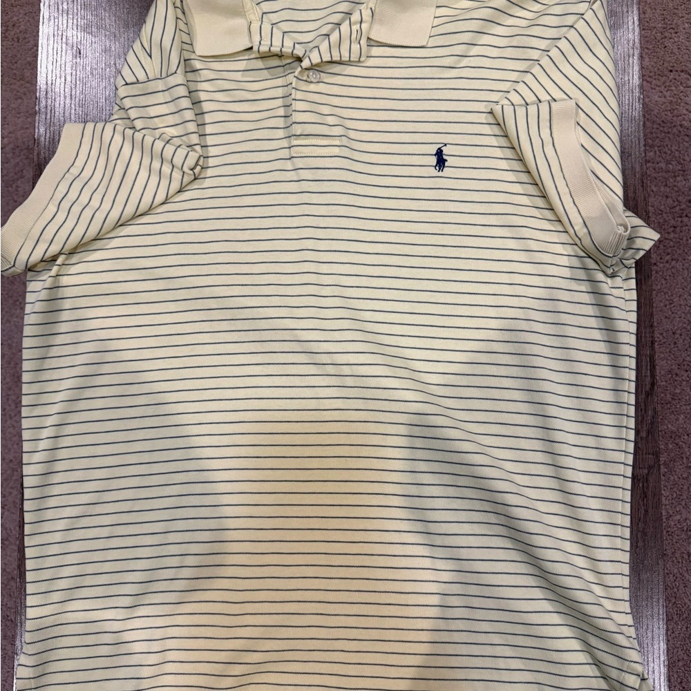 Polo Ralph Lauren yellow and blue striped polo shirt